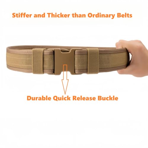 Security EMS EMT Firefighters Work Belt 2" Wide Camping Hiking Utility Tool Belt Airsoft Paintball Gear Holster Belt - color: Brown(2 Inch Width), size: XXX-Large