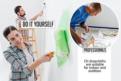 Canvas Painters Drop Cloth (Size 6 x 9 Feet - Pack of 1) - Pure Cotton Paint Drop Cloth for Painting, Curtains, Furniture & Floor Protection - All Purpose Thick Canvas tarp with Double Stitched Edges - size: 6' x 9' - Pack of 1