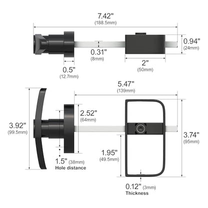 SKYSEN Shed Door Lock Latch, Shed Door T Handle Lock, 5-1/2" Steam- 2 Keys- Shed Door Hardware- Black(Shed Lock-1)