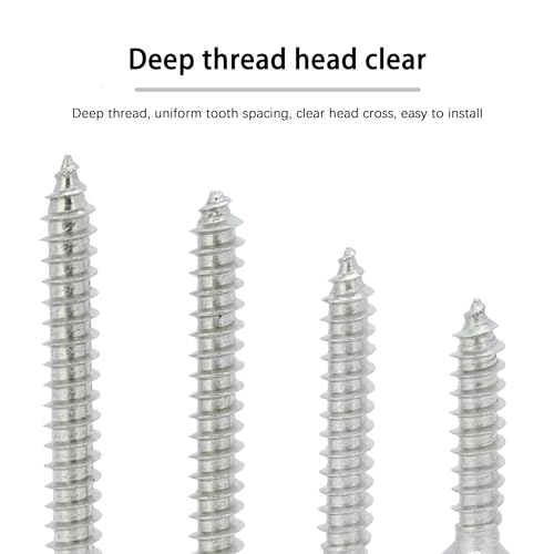 #10 × 3/4" Flat Head Phillips Wood Screw, Flat Head Self Tapping Screw Sheet Metal Screws Wood Screws, Stainless Steel 304 (18-8), 10 × 3/4-Inch, 100Pcs - color: Stainless Steel Screws, size: #10 x 3/4"