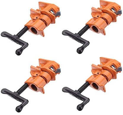 Y&Y Decor 4 Pack 3/4" Pipe Clamps for Wood Gluing, Heavy Duty Cast Iron, Professional Woodworking Tools