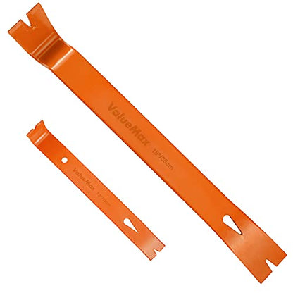 ValueMax 2PCS Flat Pry Bar Set, 7.5” Mini Pry Bar, 15” Heavy Duty Claw Bar