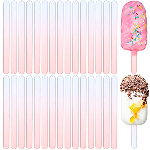 30 Pcs Reusable Acrylic Cakesicle Sticks, 4.5 Inches, Rainbow - color: Rainbow, size: 4.5inch