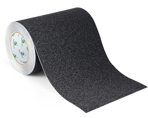 BOMEI PACK Black Anti Slip Tape, 8 Inch x 33 Foot Non-Slip Traction Grip Tape for Stairs, Waterproof Stair Treads Grip Non Slip, Non Skid Tape for Steps, Outdoor Black Grip Tape - size: 200mm