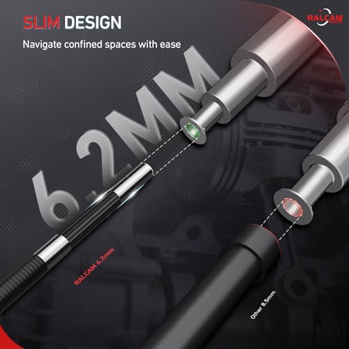 Ralcam Two-Way Articulating Borescope for Mechanic Automotive HVAC Wall - size: 4.9FT