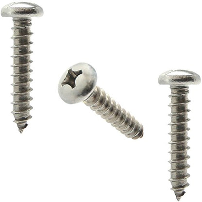 #12 x 1-1/4" Pan Head Sheet Metal Screws, Full Thread, Phillips Drive, Stainless Steel 18-8, Bright Finish, Self-Tapping, Quantity 50 Pieces By Fastenere - size: #12 x 1-1/4"(50 PACK)