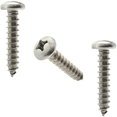 #12 x 3-1/2" Pan Head Sheet Metal Screws, Full Thread, Phillips Drive, Stainless Steel 18-8, Bright Finish, Self-Tapping, Quantity 25 Pieces By Fastenere - size: #12 x 3-1/2"(25 PACK)