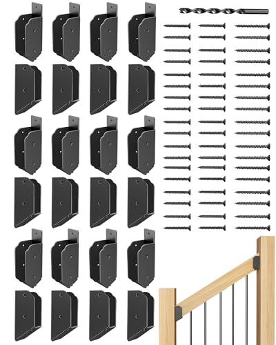 Deck Railing 35° Stair Connectors for 2"x4" (Actual 1.5"x3.5"),24 Pack - size: Angle 35°