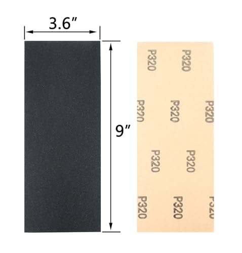 30Pcs 9 x 3.6 Inchs 320 Grit Wet and Dry Handmade Universal Sanding Sheets, Suitable for Woodworking Furniture/Automobiles/Metal/Lacquer Polishing Sandpaper - style: 320 Grit
