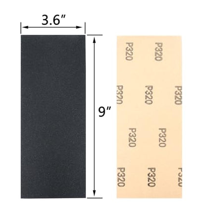 30Pcs 9 x 3.6 Inchs 320 Grit Wet and Dry Handmade Universal Sanding Sheets, Suitable for Woodworking Furniture/Automobiles/Metal/Lacquer Polishing Sandpaper - style: 320 Grit