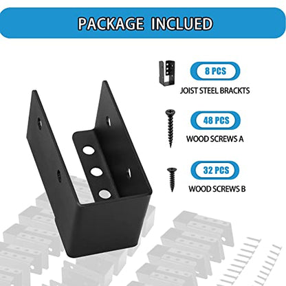 2x4 Joist Hanger 8PCS,Outdoor Trim Concealed-Flange Joist Bracket - size: 8pcs, style: 2''x4''
