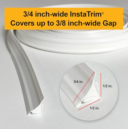 InstaTrim Flexible, Self-Adhesive Caulk Strip Sealant, 3/4" x 10', Gray - color: Gray, size: 3/4 in x 10 ft