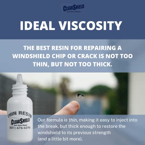 Clearshield Windshield Repair Resin - Auto Glass Repair Resin - Resin for Glass Scratch Repair - 1 Pack 30 ml Thin Resin - size: 1 Pack 30 ml Thin Resin