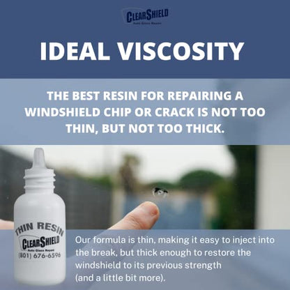 Clearshield Windshield Repair Resin - Auto Glass Repair Resin - Resin for Glass Scratch Repair - 1 Pack 30 ml Thin Resin - size: 1 Pack 30 ml Thin Resin