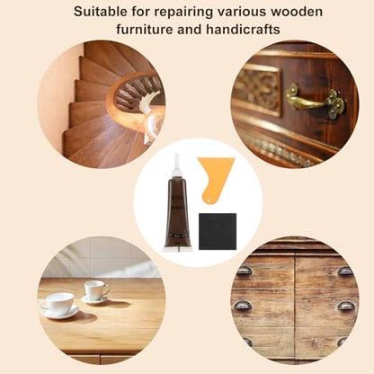 uxcell Wood Repair Kit,4Pcs Touch Up Filler Wood,Black Walnut - color: Black Walnut