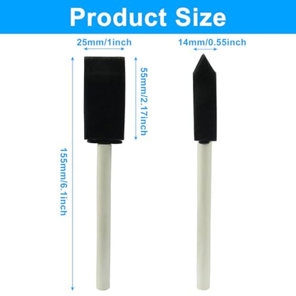 10 Pcs 1 Inch Foam Paint Brushes, Black