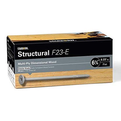 Starborn Structural F23-E Multi-Ply Engineered Wood Screw - Pack of 50-6-3/4"