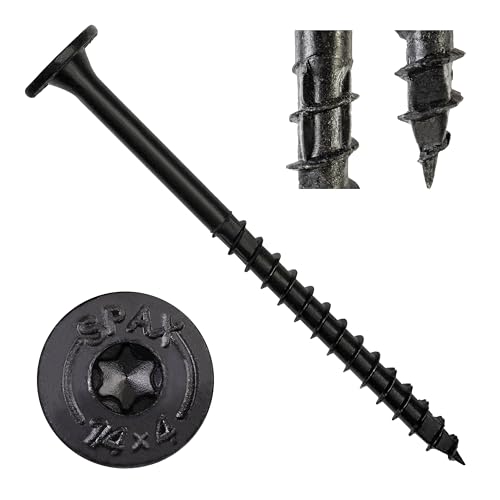 SPAX 1/4" x 4" Powerlags XF Exterior Pancake Head Structural Wood Lag Screws (50 pcs) T40 T-Star HCR Heavy Duty Timber Landscape Deck Structures High Corrosion Resistant - size: 1/4" x 4"