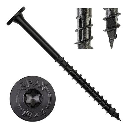 SPAX 1/4" x 4" Powerlags XF Exterior Pancake Head Structural Wood Lag Screws (50 pcs) T40 T-Star HCR Heavy Duty Timber Landscape Deck Structures High Corrosion Resistant - size: 1/4" x 4"