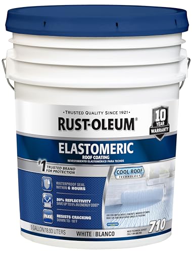 Rust-Oleum 710 Elastomeric Roof Coating, 5 Gallon, White - size: 640 Fl Oz (Pack of 1)