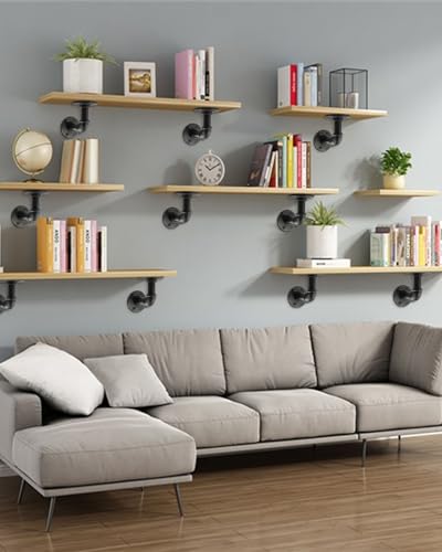MUZIK 12Pc 4"×4" L Pipe Shelf Bracket, Heavy Duty Wall Mount, DIY Shelving - size: 4*4 Inch, style: 12 Pack