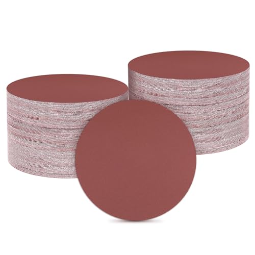 HARFINGTON 100 Pcs 5 Inch Sanding Discs 600 Grit Red Aluminum Oxide - size: 5 Inch(600 Grit)