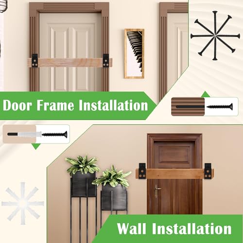 Catcan 2x4 Door Barricade Brackets, 4 Pack Heavy Duty Security Bar for Wood