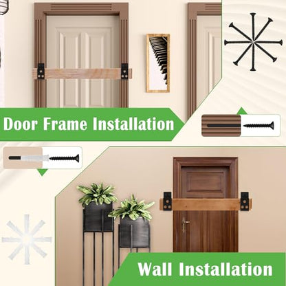 Catcan 2x4 Door Barricade Brackets, 4 Pack Heavy Duty Security Bar for Wood