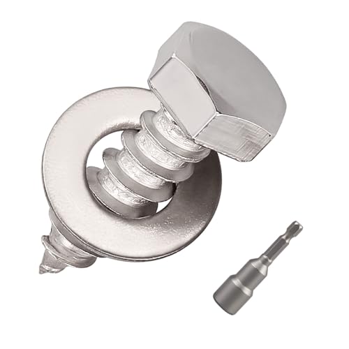 20-Sets 1/4 x 1 Hex Head Lag Screws & Flat Washers, Heavy Duty Lag Wood Screws, 304 Stainless Steel (18-8), 1/4" Bolt - size: 1/4 x 1