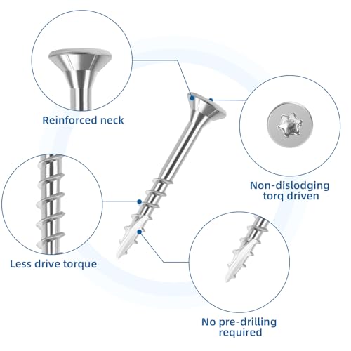 WELLOCKS #8 x 1-1/2 in 304 Stainless Deck Screws, 300 PCS - size: #8×1-1/2"