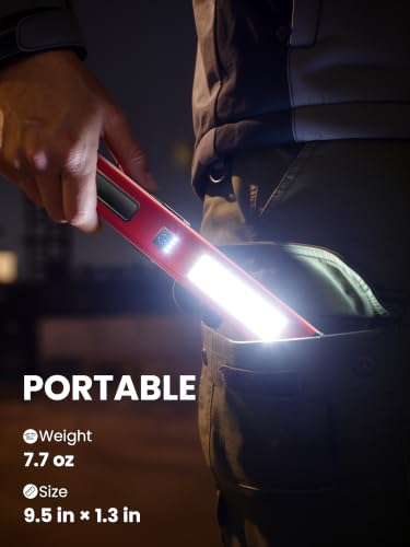 Rechargeable Magnetic Work Light, COB LED Task Light with Hook