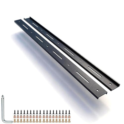 C Channel Steel Support Metal Support Bracing Hidden C Bracket for Table Top Live Edge Slab Woodworking, Black Coat Finish, 6 Holes (2 Pack Upgrade, 32 Inch) - size: 32 Inch, style: 2 PACK Upgrade
