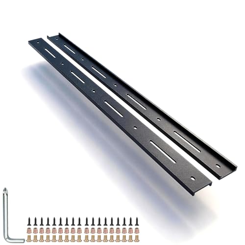 C Channel Steel Support Metal Support Bracing Hidden C Bracket for Table Top Live Edge Slab Woodworking, Black Coat Finish, 6 Holes (2 Pack, 30 Inch) - size: 30 Inch, style: 2 PACK Upgrade