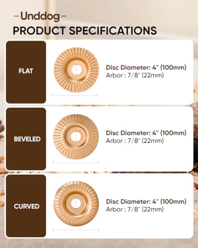 3PCS Tungsten Carbide Wheel, Angle Grinder Wood Carving Disc (Mixed)