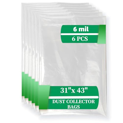 709563 Dust Collector Bags Clear Plastic 6 Pack