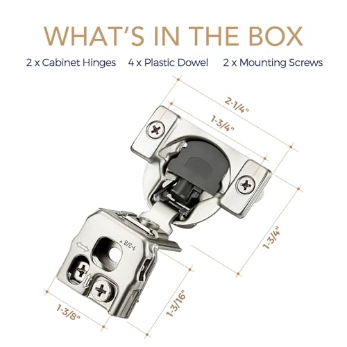 Soft Close Hinges for Kitchen Cabinet Hinges, 1-3/8 Inch Overlay, 2 Pack - size: 1-3/8 inch Overlay
