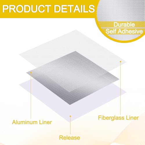 Yaocom 4 Pcs 12x12 Inch Drywall Patch Repair Kit, Self Adhesive Mesh - size: 12 x12"