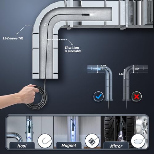 Endoscope Camera with Light, 1920P HD Borescope Tools(16.5FT) - size: 16.5FT