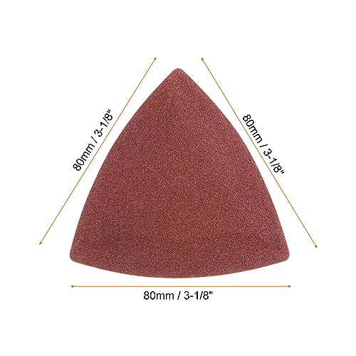 HARFINGTON 60pcs Triangular Hook & Loop Sandpapers 120 Grits 3-1/8" Aluminum Oxide Sanding Pads Random Orbital Mouse Detail Sander Papers Oscillating Multi Tool Sheets - size: 120 Grits