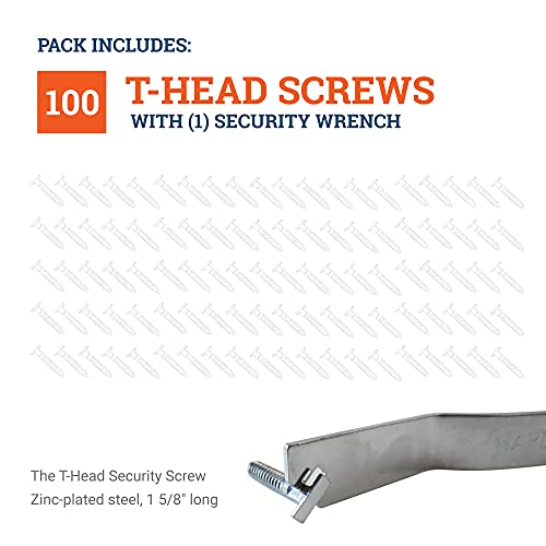 PHS T-Screw Anti Theft Picture Hangers, 100 Pack with T Wrench - size: 100 Pack