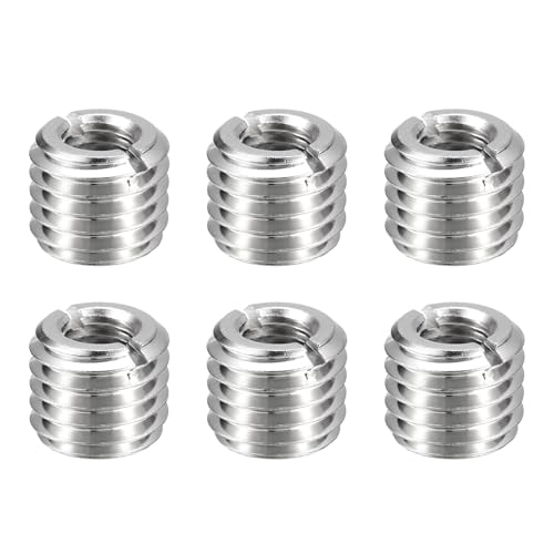 HARFINGTON 6pcs Thread Repair Inserts M14 x 2 Male to M8 x 1.25 Female Thread 12mm Long Stainless Steel Reducing Nuts Metric Self Tapping Sleeves Threaded Reducer Industrial Fasteners - size: M14 x 2 Male to M8 x 1.25 Female x 12mm