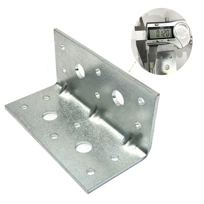 4 PCS Corner Brace, Reinforing Angle, Versatile Carbon Steel Corner Brackets, Heavy Duty Brace with Adjustable Slot Holes, 90 Degree Brackets for Wood Furniture Cabinet
