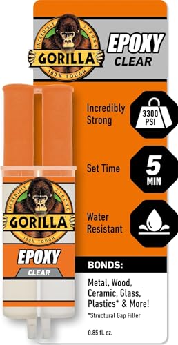 Gorilla 2 Part Epoxy, Incredibly Strong Bonding, 5 Minute Set, 0.85 oz - size: 1 Pack
