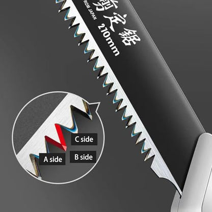 Medium Length japanese pull saw with Super Sharp Teeth,Thickened SK5 Steel,for Home Pruning, Logging, Landscaping,Three Sided Grinding,10.5" - style: SK5 Medium