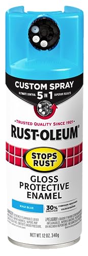 Rust-Oleum Stops Rust Custom 5-in-1 Spray Paint, Gloss Maui Blue - color: Gloss Maui Blue, size: 12 Ounce (Pack of 1)