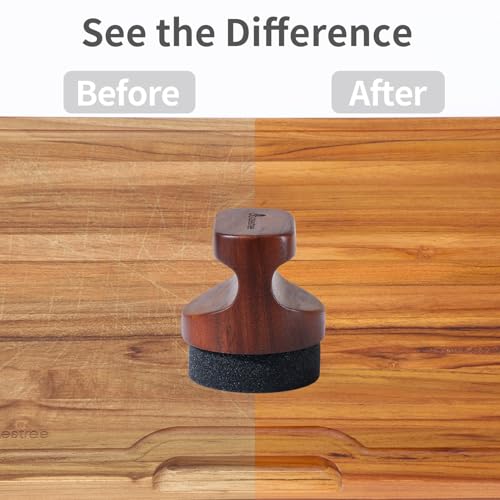 Wood Cutting Board Oil Applicator Kit with Beeswax, Great for Butcher Blocks Counter Tops and Wooden Utensils Wax, Includes Beeswax (7oz), 5 Sponge Heads and 5 Sanding Heads - color: Brown