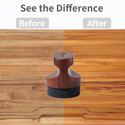 Wood Cutting Board Oil Applicator Kit with Beeswax, Great for Butcher Blocks Counter Tops and Wooden Utensils Wax, Includes Beeswax (7oz), 5 Sponge Heads and 5 Sanding Heads - color: Brown