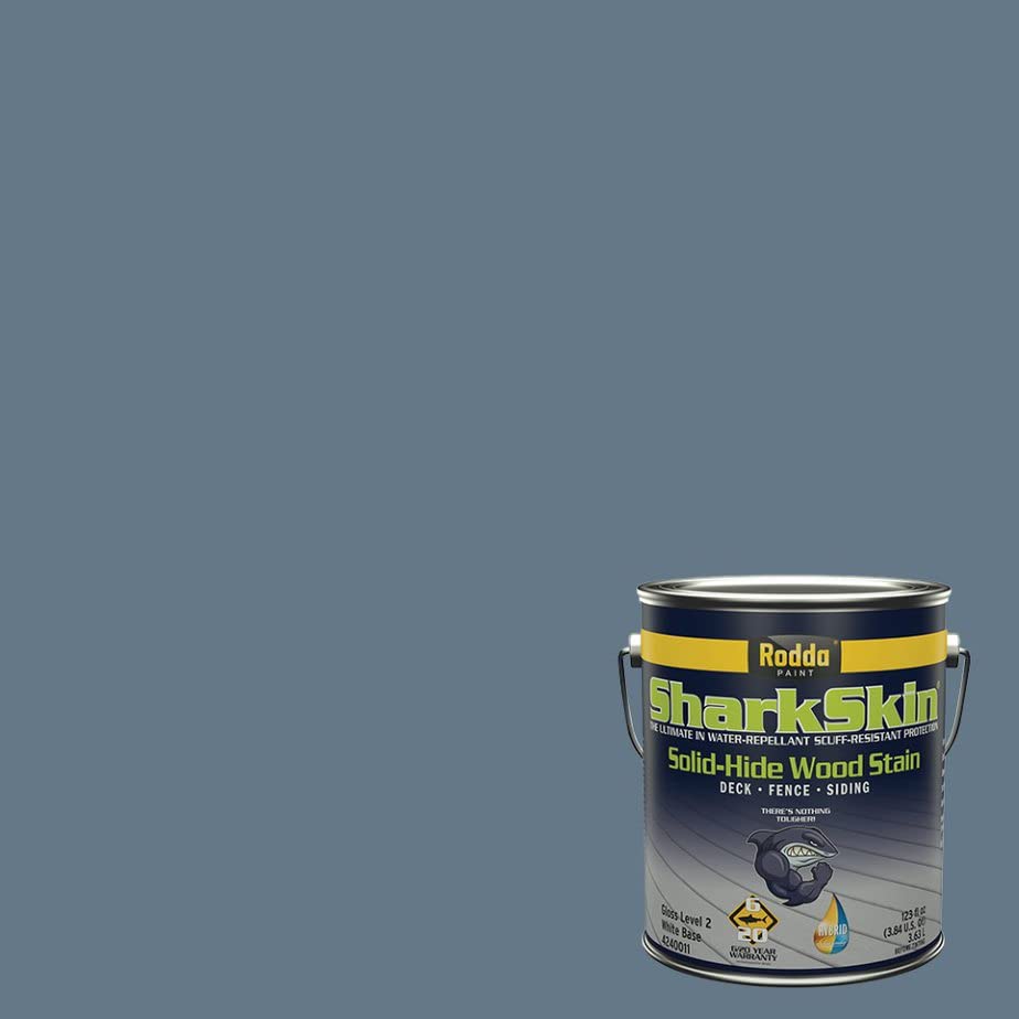 Rodda Paint SharkSkin Deck and Siding Stain, 1 Gallon (4-Pack), Tidal - color: Tidal, size: 1 Gallon (Pack of 4)