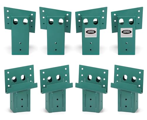 MOFEEZ Deer Stand Brackets 4x4, Heavy Duty Elevator Bracket with Powder Coated for Deer Blind, Outdoor Hunting Platform, Blind Box, Treehouse, Shooting Shack, Over 2000 lb Capacity, Green, Pack 8 - style: Green-2 set
