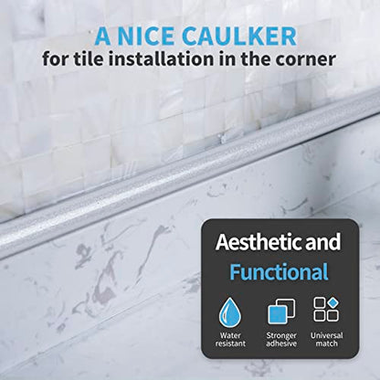 Art3d 10 ft Flexible Peel and Stick Wall Molding Trim Caulk Strip, Silver - color: Silver, size: 10 Feet